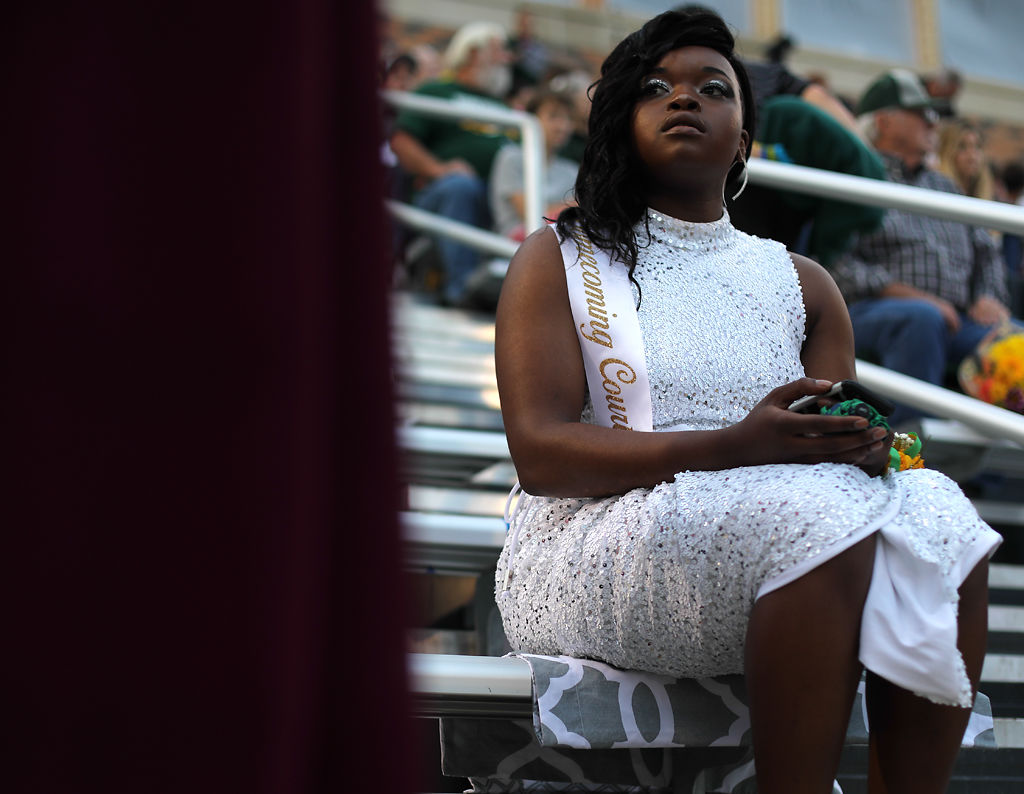 Kanisha Green-McClain awaits the start of the game